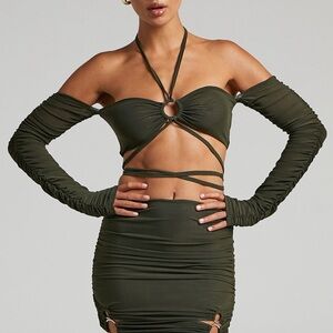 Dyln Lumi Crop Dark Green